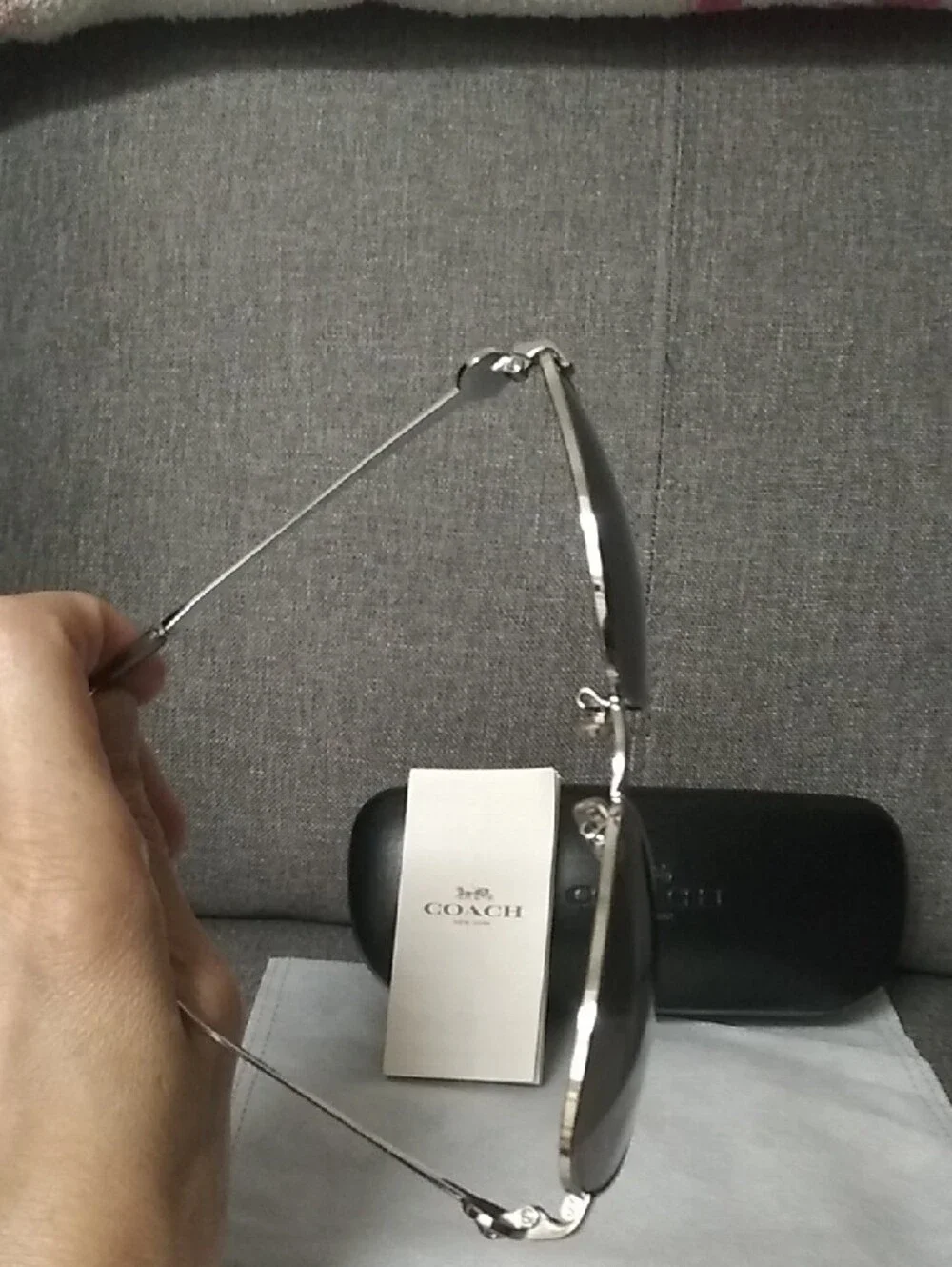 COACH Woman's Silver Frame with Gray Gradient Lenses Sunglasses